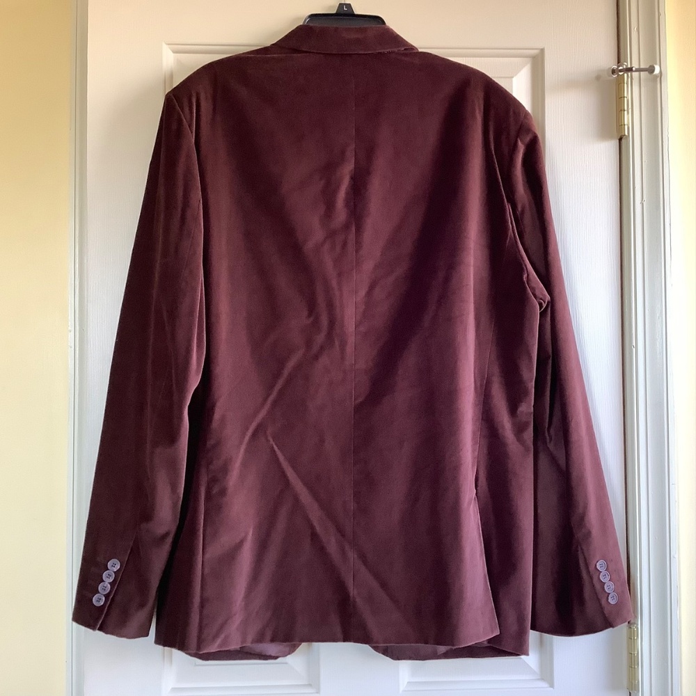 NDX Velvet Suit BlazerJacket Men’s Burgundy SZ XL - Picture 4 of 15